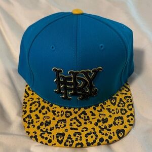 Hurley Blue Cap with Yellow Leopard Brim